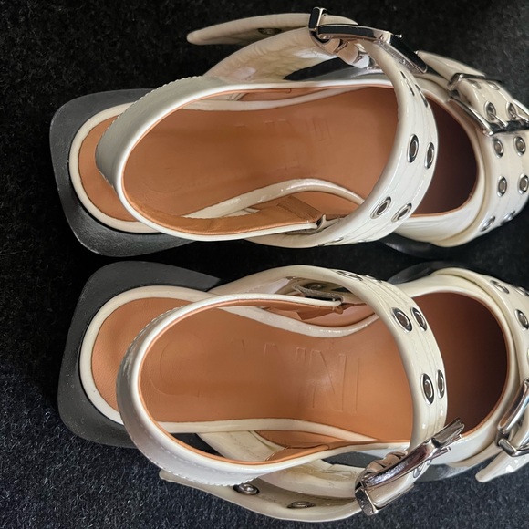 NWOT GANNI Wide Welt Buckle Ballerina Flats - Picture 4 of 6